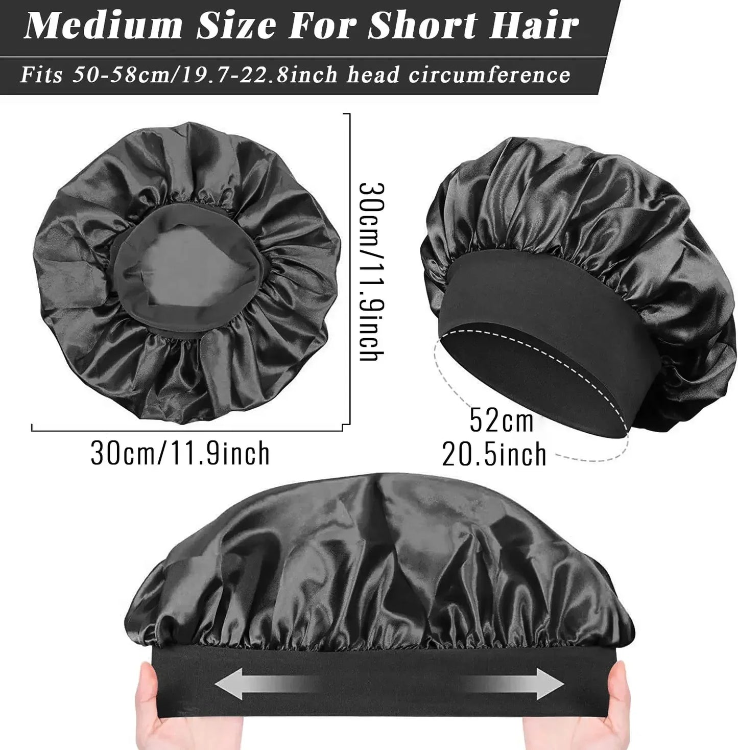 Bonnet doublé en Satin de soie douce, 1 pièce, grand Bonnet de cheveux en Satin, Bonnet de douche de sommeil domestique, couverture enveloppante pour cheveux longs, outil de Salon de coiffure