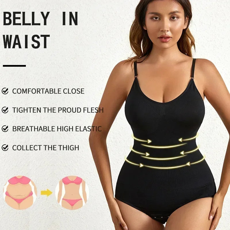 TUNIControl-Combinaison de batterie saillante sans couture solide pour femme, sous-vêtement amincissant, lifting des fesses, corps saillant, 1 pièce