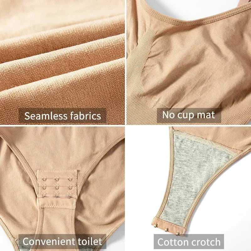 TUNIControl-Combinaison de batterie saillante sans couture solide pour femme, sous-vêtement amincissant, lifting des fesses, corps saillant, 1 pièce