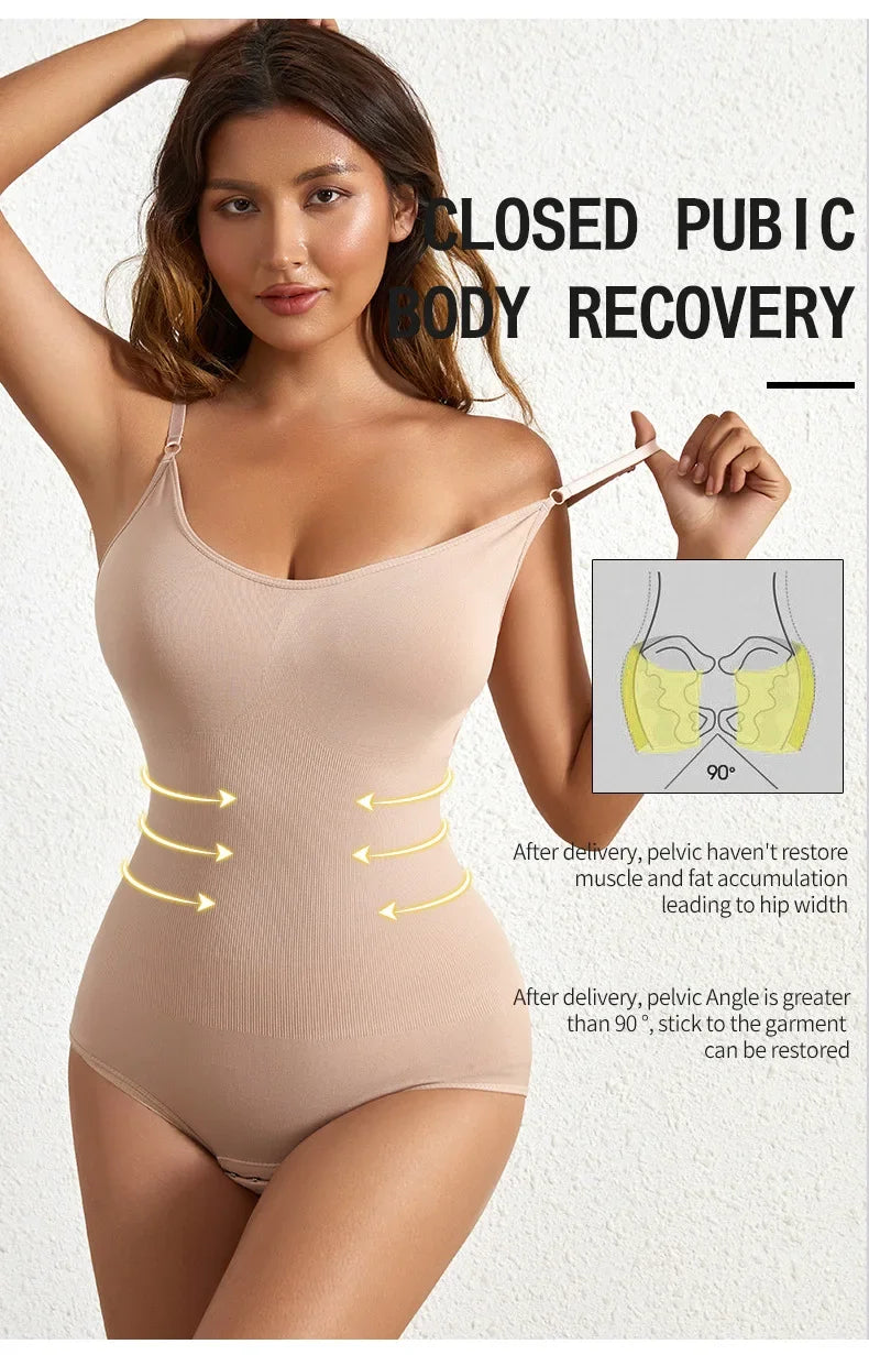 TUNIControl-Combinaison de batterie saillante sans couture solide pour femme, sous-vêtement amincissant, lifting des fesses, corps saillant, 1 pièce