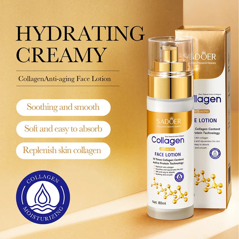 SADOER collagène sérum pour le visage Lotion hydratante émulsion pour le visage contrôle de l'huile réapprovisionnement en eau Essence pour le visage rafraîchissante