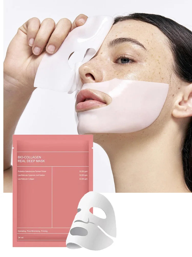 Masque facial au Bio collagène, rétrécit les Pores, hydratant en profondeur, masque de nuit, hydratant, rafraîchissant, éclaircissant, soins pour la peau, 1/4/10 pièces