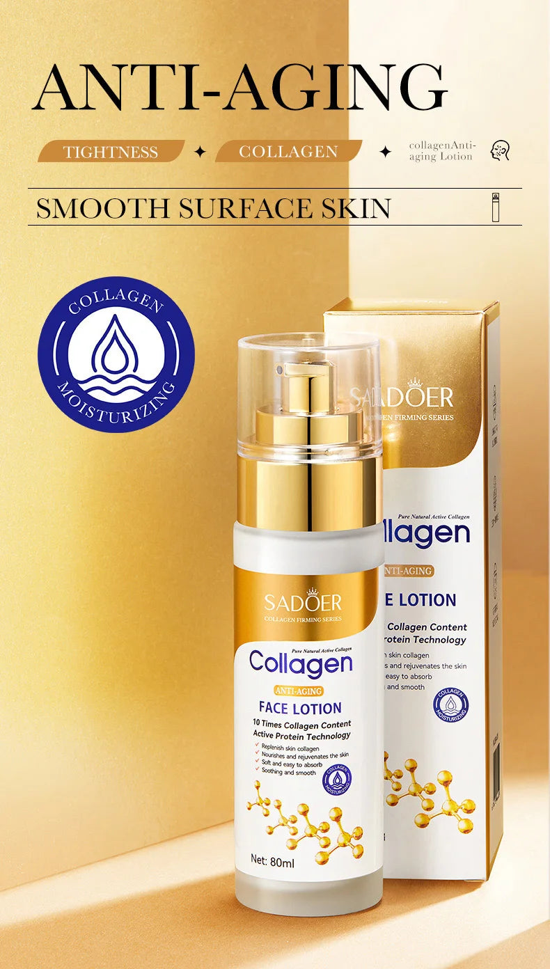 SADOER collagène sérum pour le visage Lotion hydratante émulsion pour le visage contrôle de l'huile réapprovisionnement en eau Essence pour le visage rafraîchissante