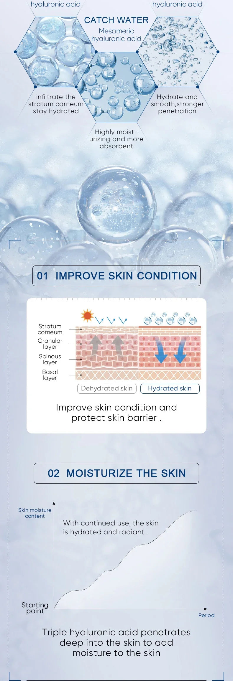 Sérum coréen à l'acide hyaluronique en or 24K, fil de protéines, remplissage de levage, fil de protéines de collagène absorbant, Essence pour le visage à la vitamine C