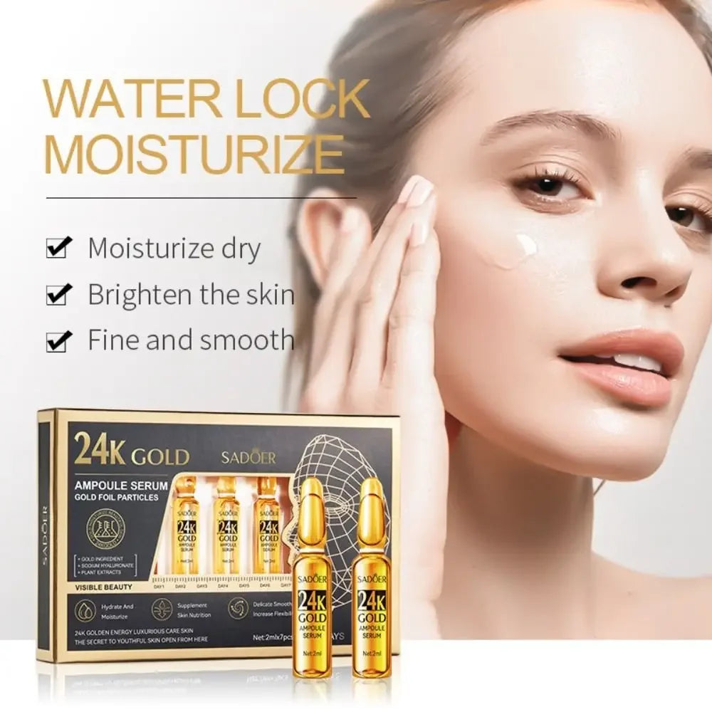 Sérum coréen à l'acide hyaluronique en or 24K, fil de protéines, remplissage de levage, fil de protéines de collagène absorbant, Essence pour le visage à la vitamine C
