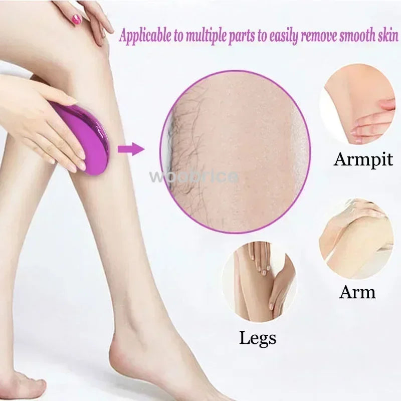 Gomme épilateur jambe cheveux cristal épilateur cheveux épilation physique gomme dissolvant de verre indolore épilateur nettoyage réutilisable