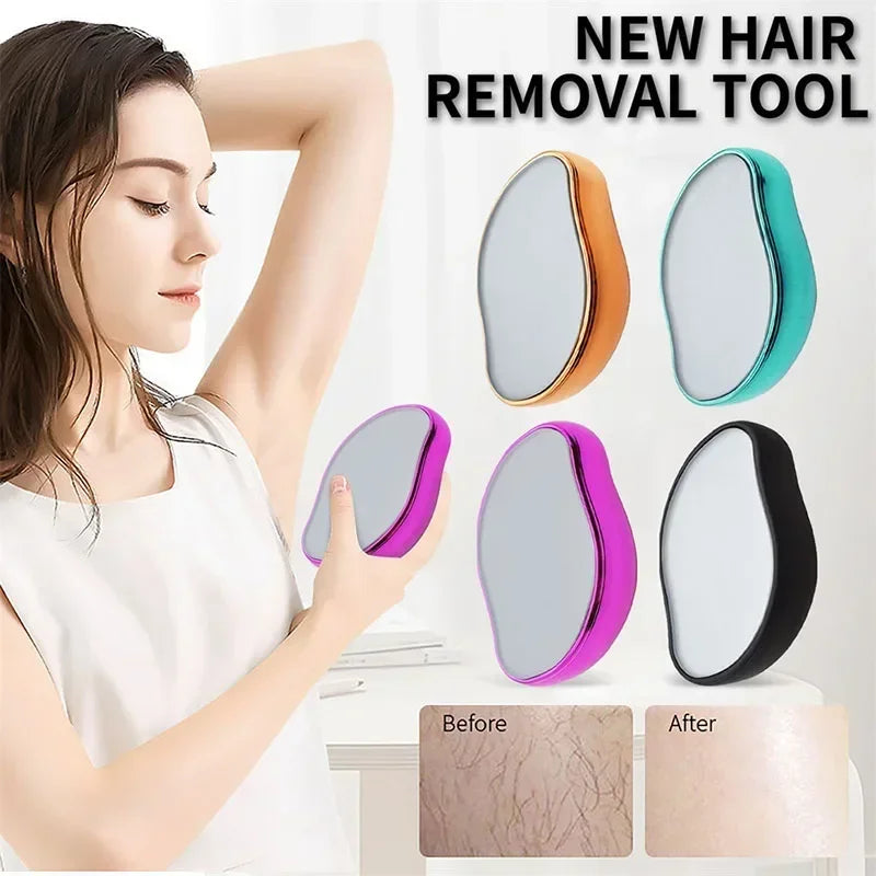 Gomme épilateur jambe cheveux cristal épilateur cheveux épilation physique gomme dissolvant de verre indolore épilateur nettoyage réutilisable