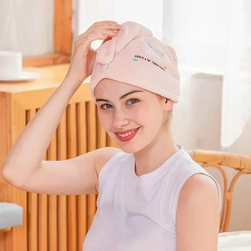 1pc rapidement sec cheveux chapeau Super absorbant doux salle de bain femmes tête serviettes filles mignon cheveux serviette cheveux sec enveloppement Bonnets