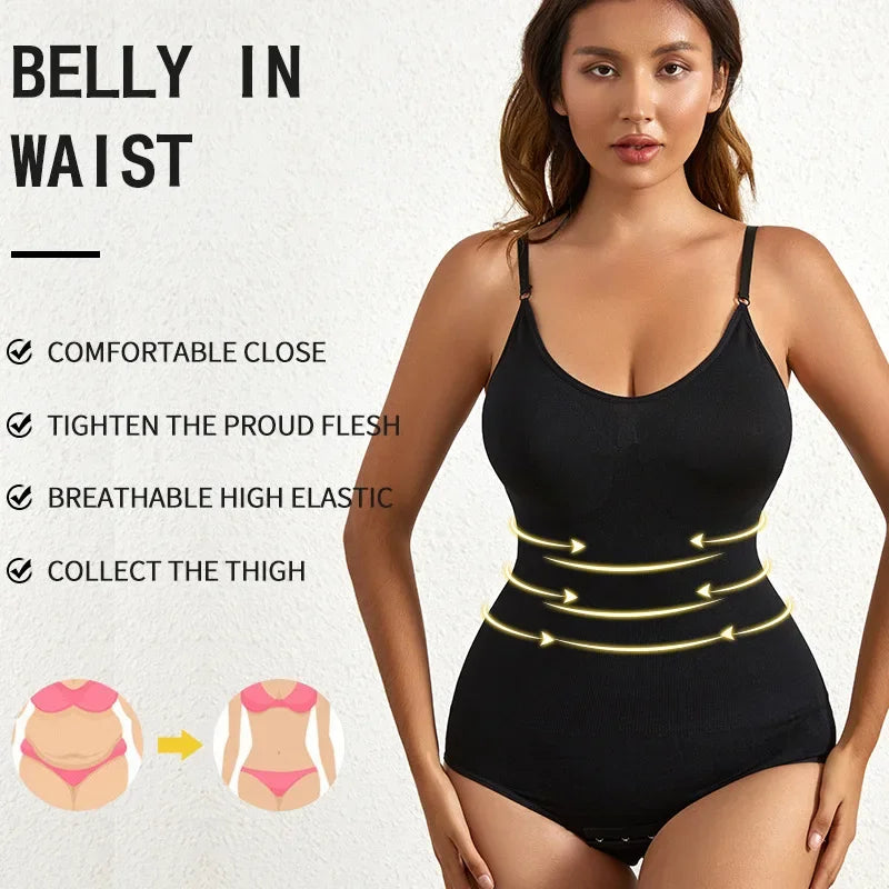 TUNIControl-Combinaison de batterie saillante sans couture solide pour femme, sous-vêtement amincissant, lifting des fesses, corps saillant, 1 pièce
