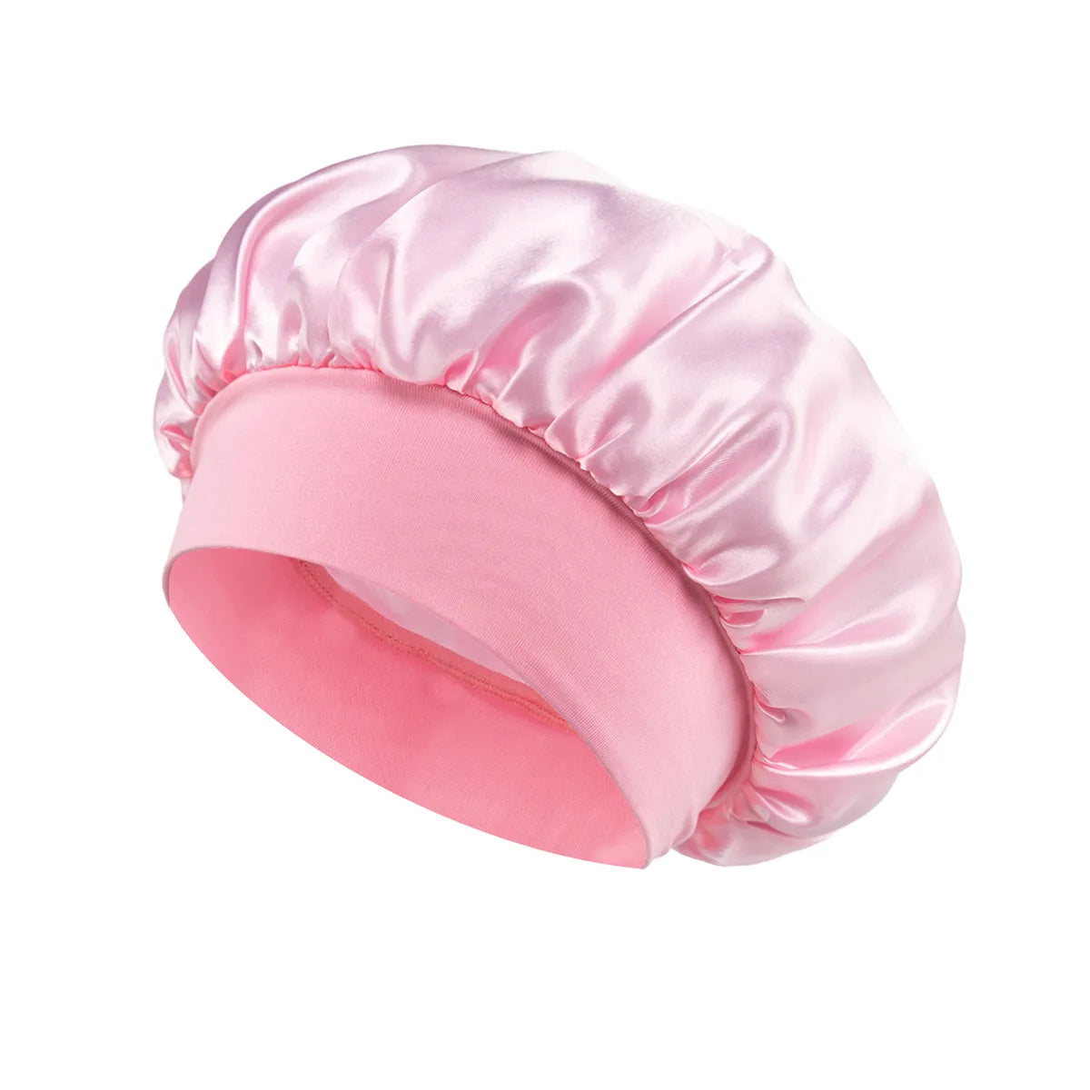 Bonnet doublé en Satin de soie douce, 1 pièce, grand Bonnet de cheveux en Satin, Bonnet de douche de sommeil domestique, couverture enveloppante pour cheveux longs, outil de Salon de coiffure