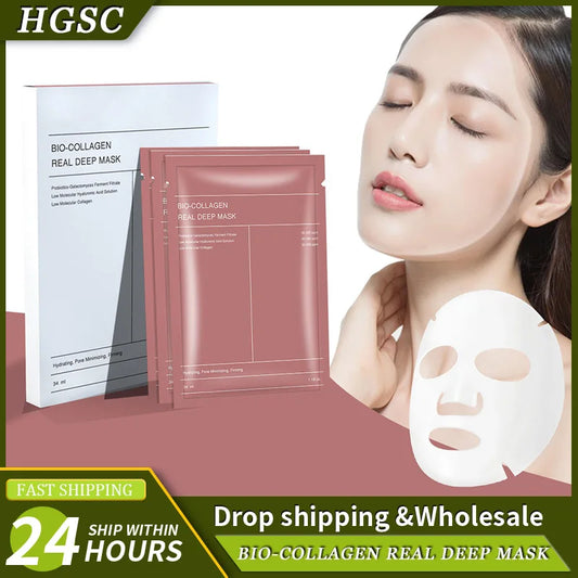Masque facial au Bio collagène, rétrécit les Pores, hydratant en profondeur, masque de nuit, hydratant, rafraîchissant, éclaircissant, soins pour la peau, 1/4/10 pièces