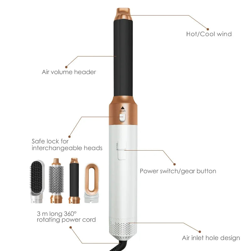 5 en 1 sèche-cheveux ensemble de peigne chaud fer à friser professionnel lisseur outil de coiffure pour Dyson Airwrap sèche-cheveux ménage